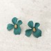 Flower Stud Earrings in Green	