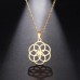 Stainless Steel Geometric Pendant Necklace in Gold