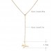 Stainless Steel Airplane Lariat Necklace in Gold