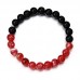 Red and Black Unisex Bead Bracelet