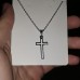 Stainless Steel Cross Pendant Necklace in Silver
