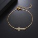 Stainless Steel Cross Bracelet in Gold