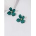 Flower Stud Earrings in Green	