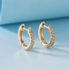 Rhinestone Mini Hoops in Gold