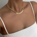 Stainless Steel Luxe Flat Choker Gold 0.5cm