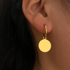 Disc Drop Earrings In Gold
