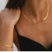 Stainless Steel Luxe Flat Choker Gold 0.3cm