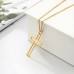 Stainless Steel Cross Pendant Necklace in Gold