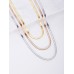 Stainless Steel Tri Toned Layered Necklace