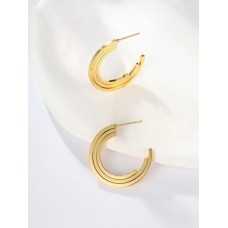 Stainless Steel Tri Lined Flat Hoops