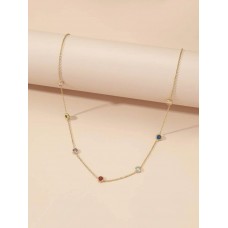 Multicoloured Rhinestone Stainless Steel Necklace