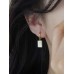Stainless Steel Rectangular Drop Earrings