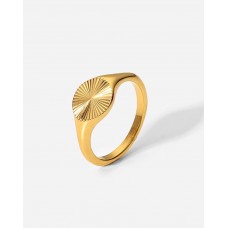 Stainless Steel Golden Sunrise Ring