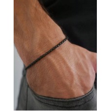 Stainless Steel Black Wheat Chain Bracelet