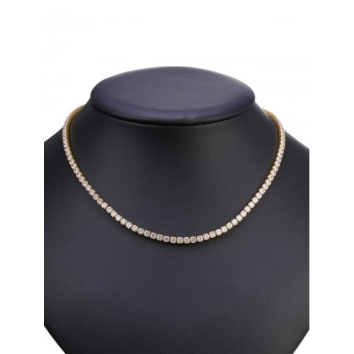 Stainless Steel Rhinestone Luxe Choker Necklace