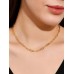 Stainless Steel Link Choker Necklace in Gold