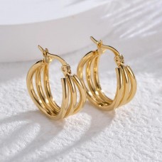 Stainless Steel Tri Curved Mini Hoops