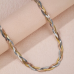 Stainless Steel Tri Toned Braided Necklace