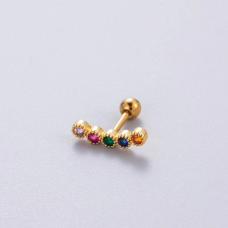 Stainless Steel Multi Colour Ear Stud for Helix Piercing