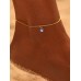 Stainless Steel Evil Eye Pendant Chain Anklet in Gold