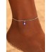 Stainless Steel Evil Eye Pendant Chain Anklet in Silver