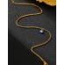 Stainless Steel Evil Eye Pendant Chain Anklet in Gold