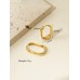 Stainless Steel Rounded Rec Hoop Earrings