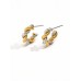 Stainless Steel Two Toned Twist Mini Hoops