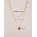 Stainless Steel Disc Decor Layered Chain Necklace