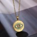 Stainless Steel Evil Eye Disc Necklace