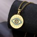 Stainless Steel Evil Eye Disc Necklace