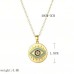 Stainless Steel Evil Eye Disc Necklace