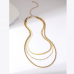 Multi Layered Necklace in Gold Tone