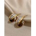 Stainless Steel Tri Toned Twist Hoops