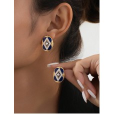 Vintage Geometric Enamel Luxury Earrings