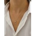 Stainless Steel Water Drop CZ Pendant Necklace