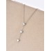 Stainless Steel Silver Plated Heart Lariat Necklace