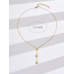 Stainless Steel Gold Plated Heart Lariat Necklace