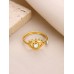 Stainless Steel Gold Plated Evil Eye Adjustable Ring