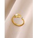 Stainless Steel Gold Plated Evil Eye Adjustable Ring