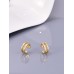 Stainless Steel Gold Tone Clip On Earrings