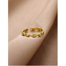 Stainless Steel Evil Eye Adjustable Ring