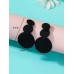 Black Circle Drop Earrings