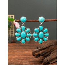Turquoise Decor Drop Earrings