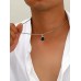 Stainless Steel Black Square Pendant with Chain