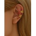 Stainless Steel Textured Gold Tone Clip On Earrings