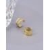 Stainless Steel Textured Gold Tone Clip On Earrings