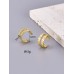 Stainless Steel Textured Gold Tone Clip On Earrings