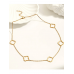 Stainless Steel Gold Plated Clover Choker Necklace