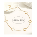 Stainless Steel Gold Plated Clover Choker Necklace